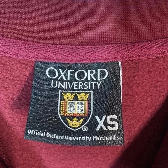 Unisex Oxford University Embroidered Crewneck Burgundy XS - Picture 4 of 6